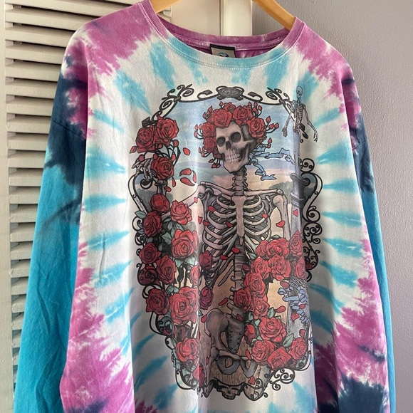 Vintage Grateful Dead Bertha Liquid Blue Tie Dye Long Sleeve T-shirt - Picture 3 of 6